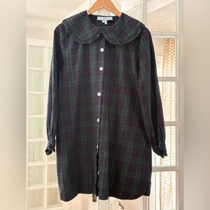 Hill House blackwatch tartan short Plaid Dress